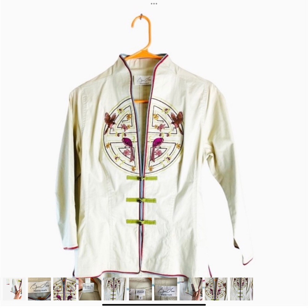 Elegant Cream Embroidered Jacket